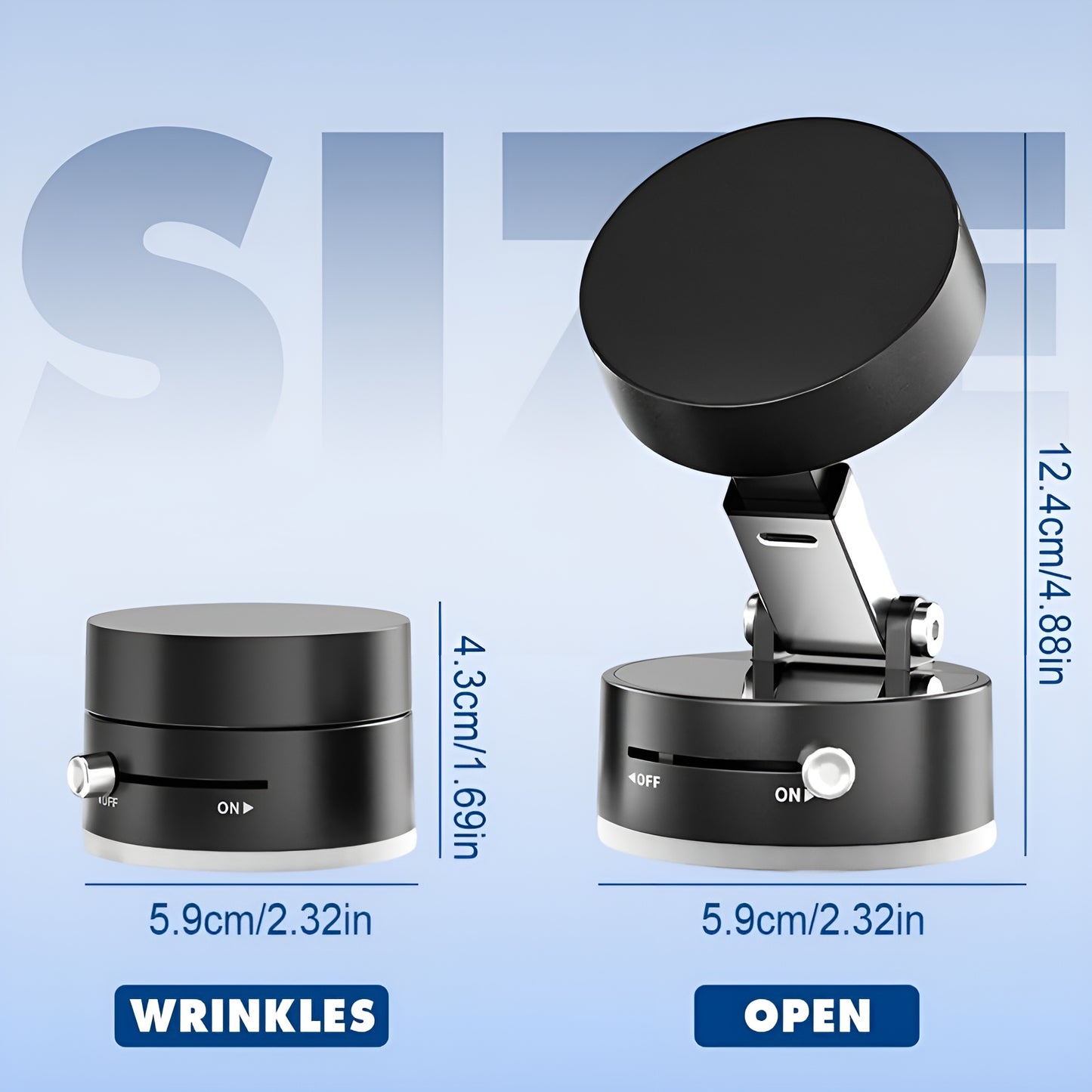“360° Magnetic Vacuum Phone Holder – Strong Grip, Sleek Design, Universal Mount for Car, Home & Office